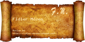 Fidler Mózes névjegykártya