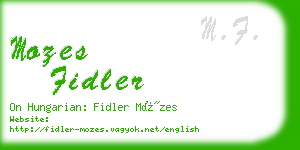 mozes fidler business card